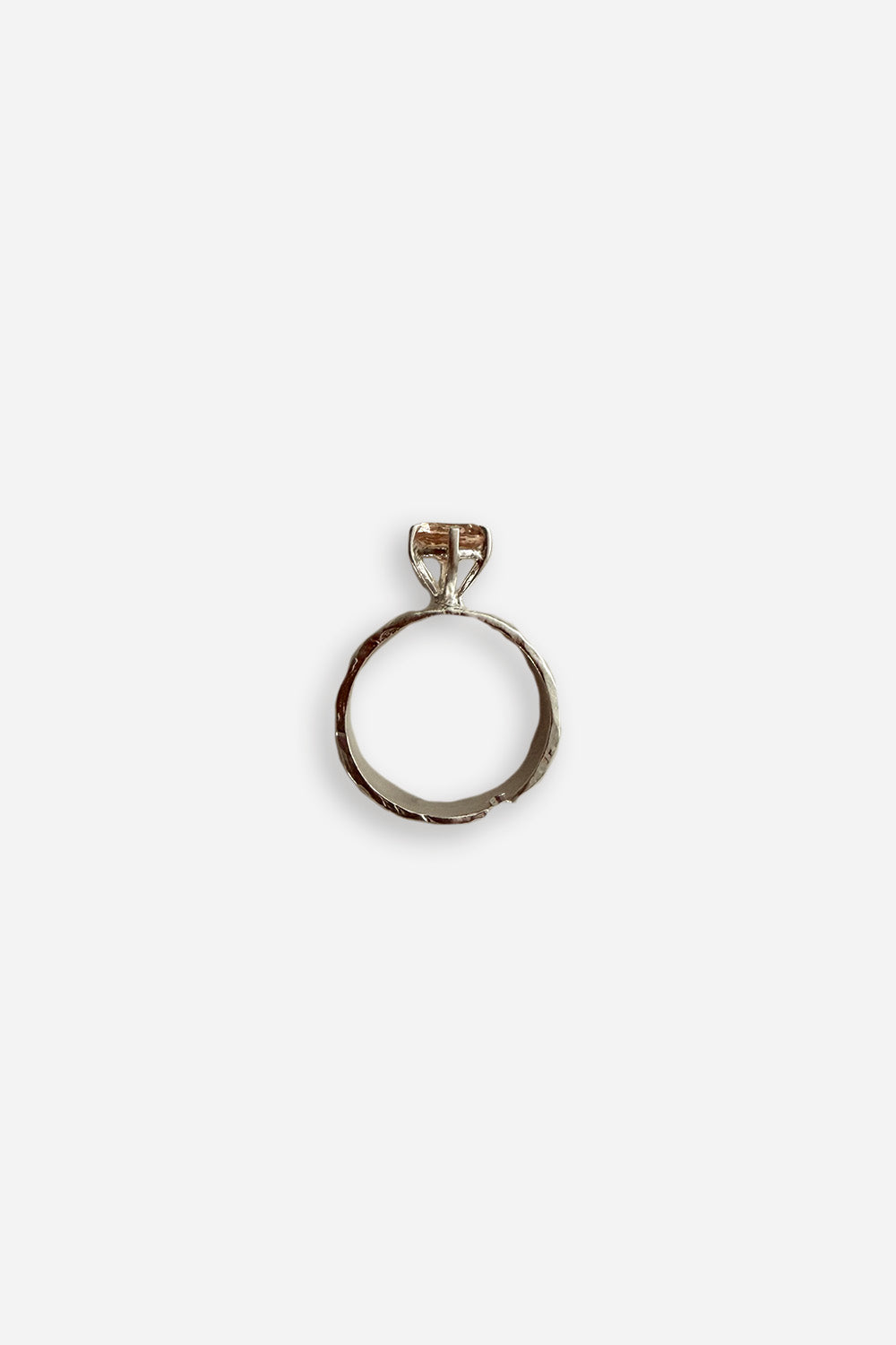 Silver ring with champagne stone